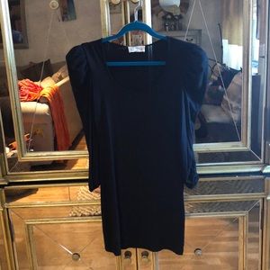 Torn by Ronny Kobo Black Dress w Puffy Shoulders